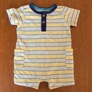 🍊5/$25 Carter's Striped Jumpsuit - Yellow and Blue size 6m